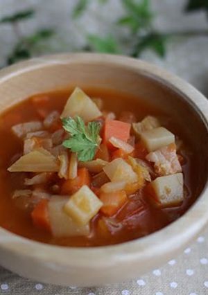 A picture of Easy Minestrone Packed with Vegetables.