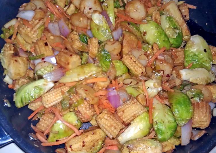 Recipe of Super Quick Homemade Brussels Sprout Stir-Fry