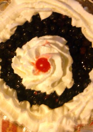 A picture of blueberry cream cheese pie.
