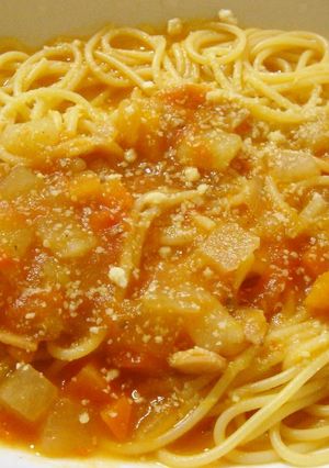 A picture of Easy Leftover Vegetable Soup Pasta.