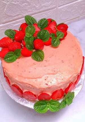 Foto resep Basic Cake with Strawberry Butter Cream
