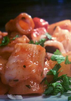 A picture of One pot "Hawaiian"pasta.
