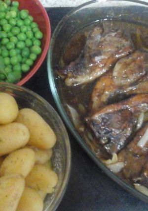 A picture of My Minty Lamb Chops in Mint Gravy 😋.
