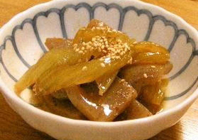 Kimpira-Style Celery and Konnyaku