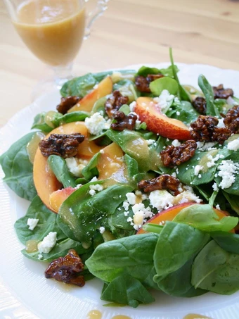 Easy Steps to Prepare Recipes Spinach &amp; Nectarine Salad the Perfect Appealing.