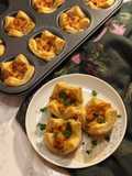 كانابي او مقبلات البف باستري بـ حشوة الدجاج و الفطرChicken-Mushroom Puff Pastry Canapés