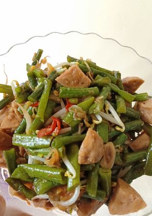 Foto resep Tumis kacang panjang + bakso + tauge
