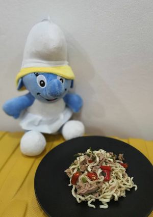 Foto resep Mie Samyang Aglio Olio Pedas