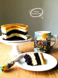 A picture of Mango Mousse Cake.