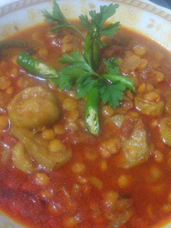 A picture of Lauki chana dal.