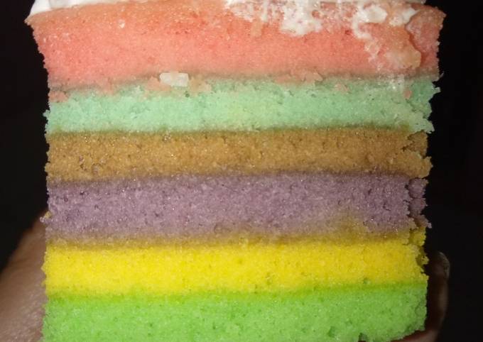 Resep Rainbow Cake Kukus Oleh Dapur Mamanabil Cookpad