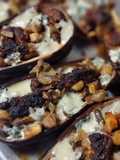 Berenjenas rellenas de setas y sobrasada