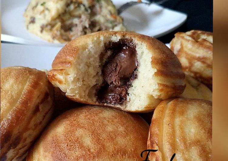 Steps to Make Homemade Nutella stuffed mini pan cake