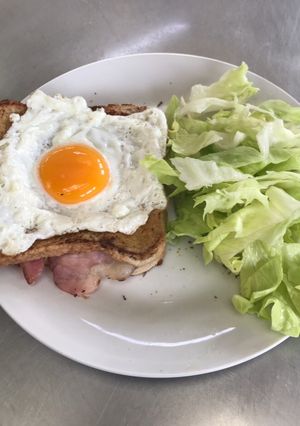 A picture of Fried croque madame.