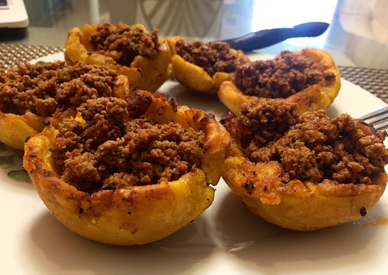 Mofongo con carne molida