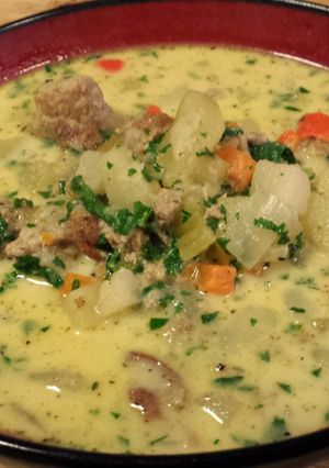 A picture of Herbed Ground Turkey Tuscan Sopa.