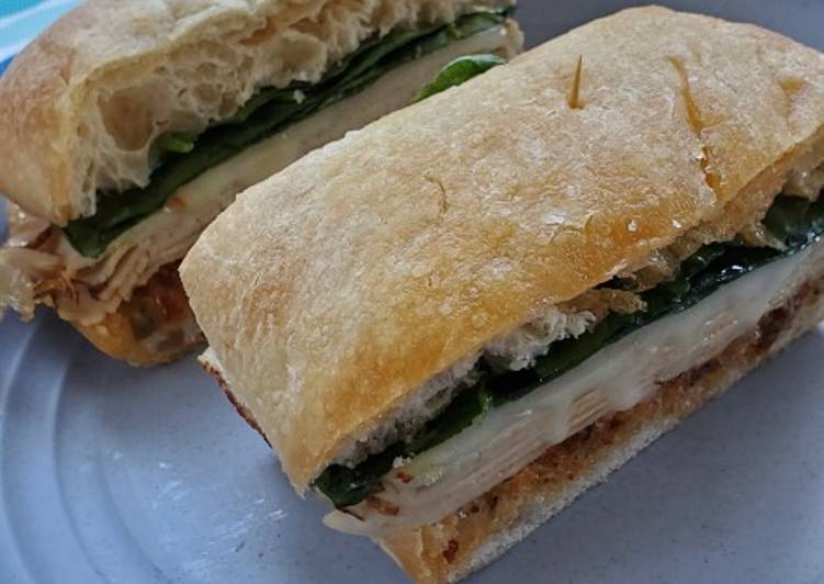 Simple Way to Make Delicious Sprouts Artisan Turkey & Spinach Ciabatta