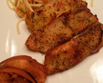 Ready to Serve Mango Noodle Salad and Grilled Tilapia Very Delicious