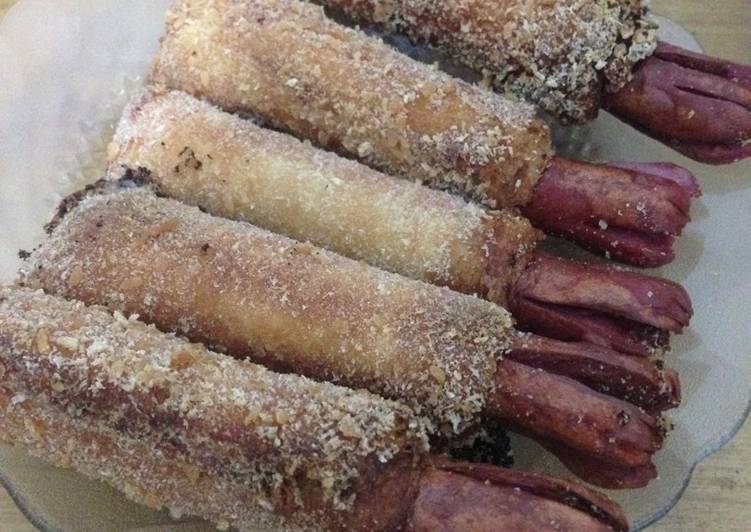 Roti sosis mozarella goreng