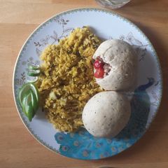 Pork Buns & Saffron Rice A picture of Pork Buns & Saffron Rice.