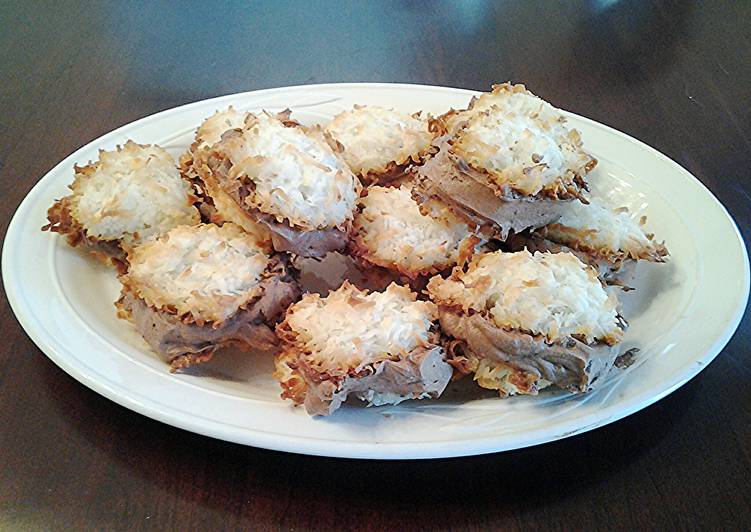 Step-by-Step Guide to Prepare Quick Coconut Macaroon Chocolate Cream filled Sandwich Cookies