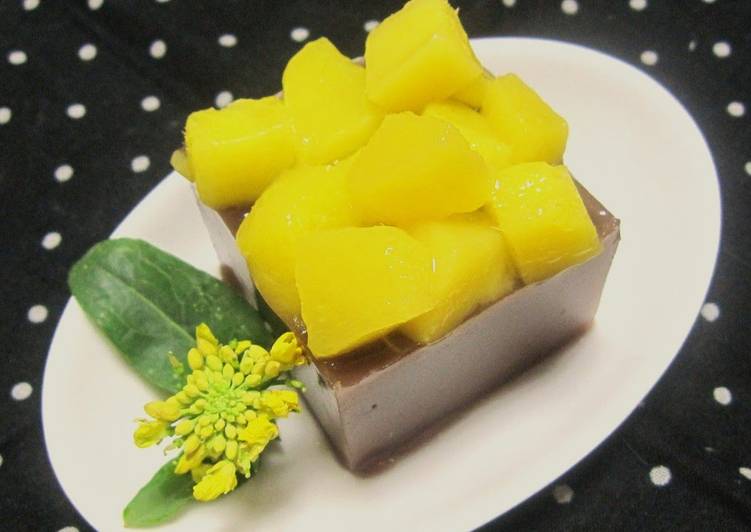 Mango Mizu-yokan (Soft Adzuki Bean Jelly)