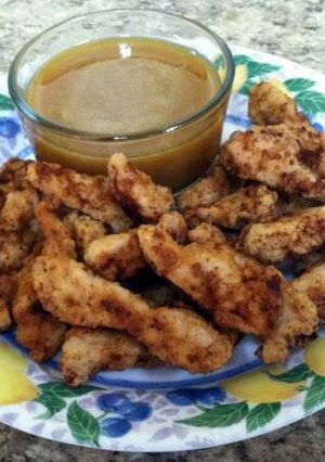 A picture of Chicken Dippers with Honey Mustard Sauce.