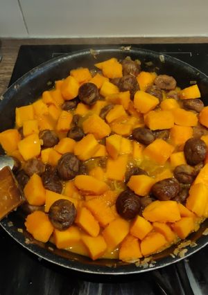 Une photo de Poêlée de potimarron aux châtaignes