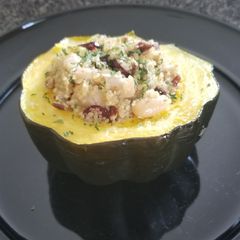 A picture of Stuffed acorn squash.