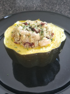 A picture of Stuffed acorn squash.