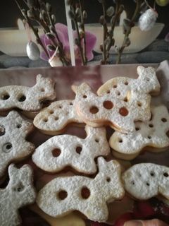 Linzer nyuszis formában 🐰 #húsvét recept fotója
