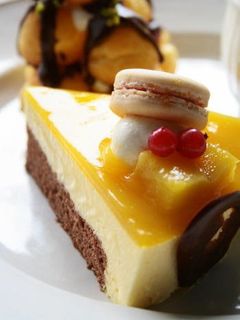 A picture of Mango Mousse Cake.