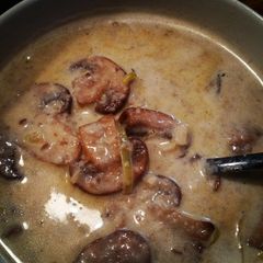 A picture of Cream of Mushroom Soup.