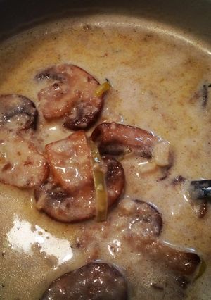 A picture of Cream of Mushroom Soup.