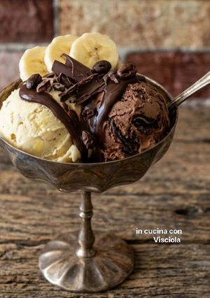 Foto di Gelato Crema di Banana e Cioccolato Fondente