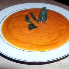A picture of Sweet potato and butternut squash soup.