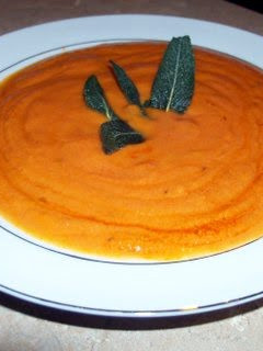 A picture of Sweet potato and butternut squash soup.