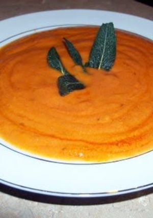 A picture of Sweet potato and butternut squash soup.