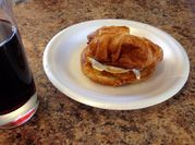 A picture of croissant sandwich