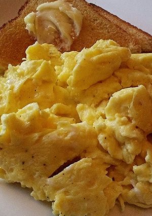 A picture of The Fluffiest Creamiest Scrambled Eggs.