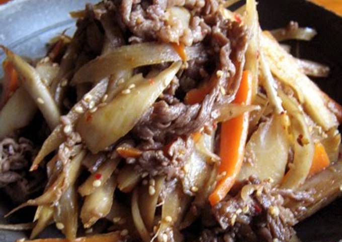 Steps to Make Homemade Let&#39;s Make it Tasty! Easy Stir-Fried and Simmered Beef &amp; Vegetables