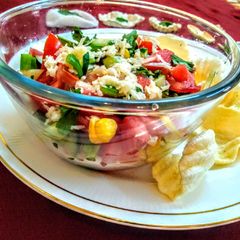 A picture of Sweet and spicy watermelon salsa.