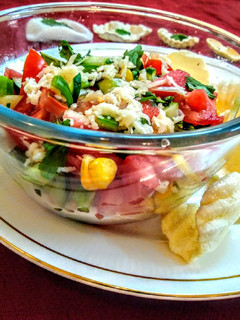 A picture of Sweet and spicy watermelon salsa.