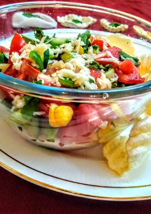 A picture of Sweet and spicy watermelon salsa.