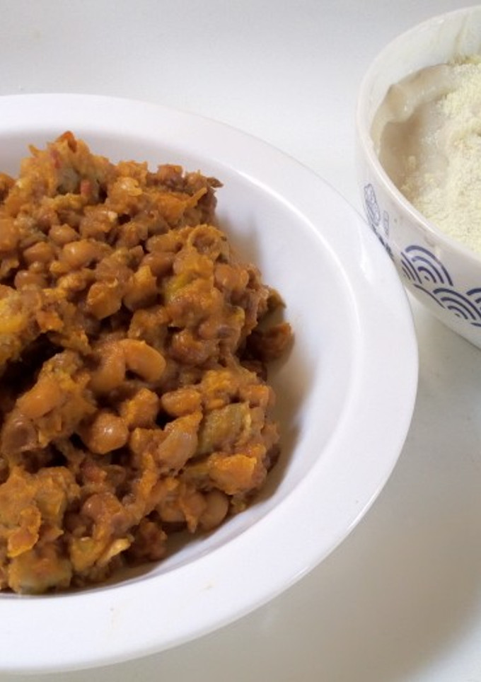 A picture of Beans and pap.