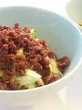 Chilled Noodles with Meat-Miso Sauce and Vegetables