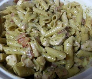 Ready to Serve Creamy pesto pasta with camembert bacon and chicken Delicious and Healthy