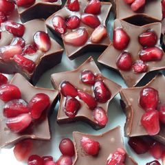 A picture of Vickys Pomegranate Choc Treats, GF DF EF SF NF.