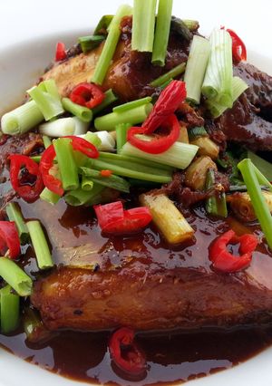 A picture of Braised Fish With Coconut Milk.