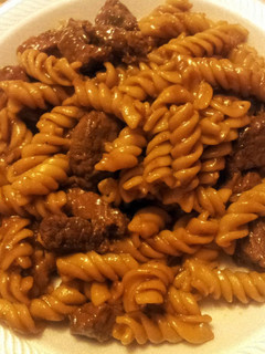 A picture of Steak and Noodles.